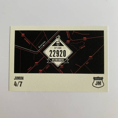 BTS ZIP CODE 22920 2ND MUSTER FAN CLUB MINI PHOTOCARD - JIMIN (4/7)